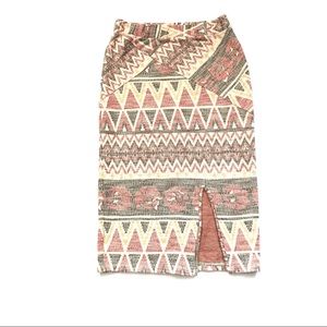 Rare Free People Aztec Skirt with Split
